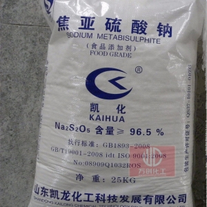 焦亞硫酸鈉，Na2S2O5，食用焦亞硫酸